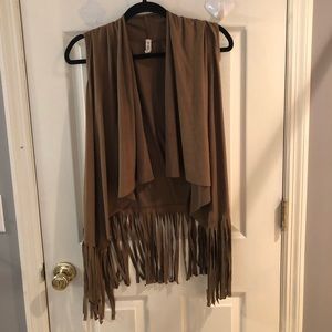 Super cute brown fringe vest
